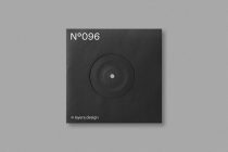 Dark CD case mockup displaying N°096 with visible disc design