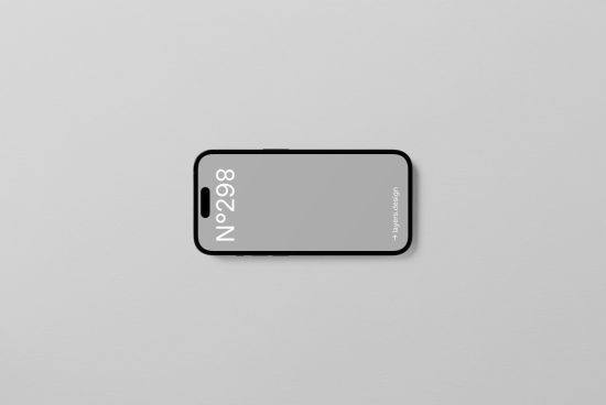 Smartphone mockup on a plain background, perfect for app design presentations, digital asset for graphic designers.