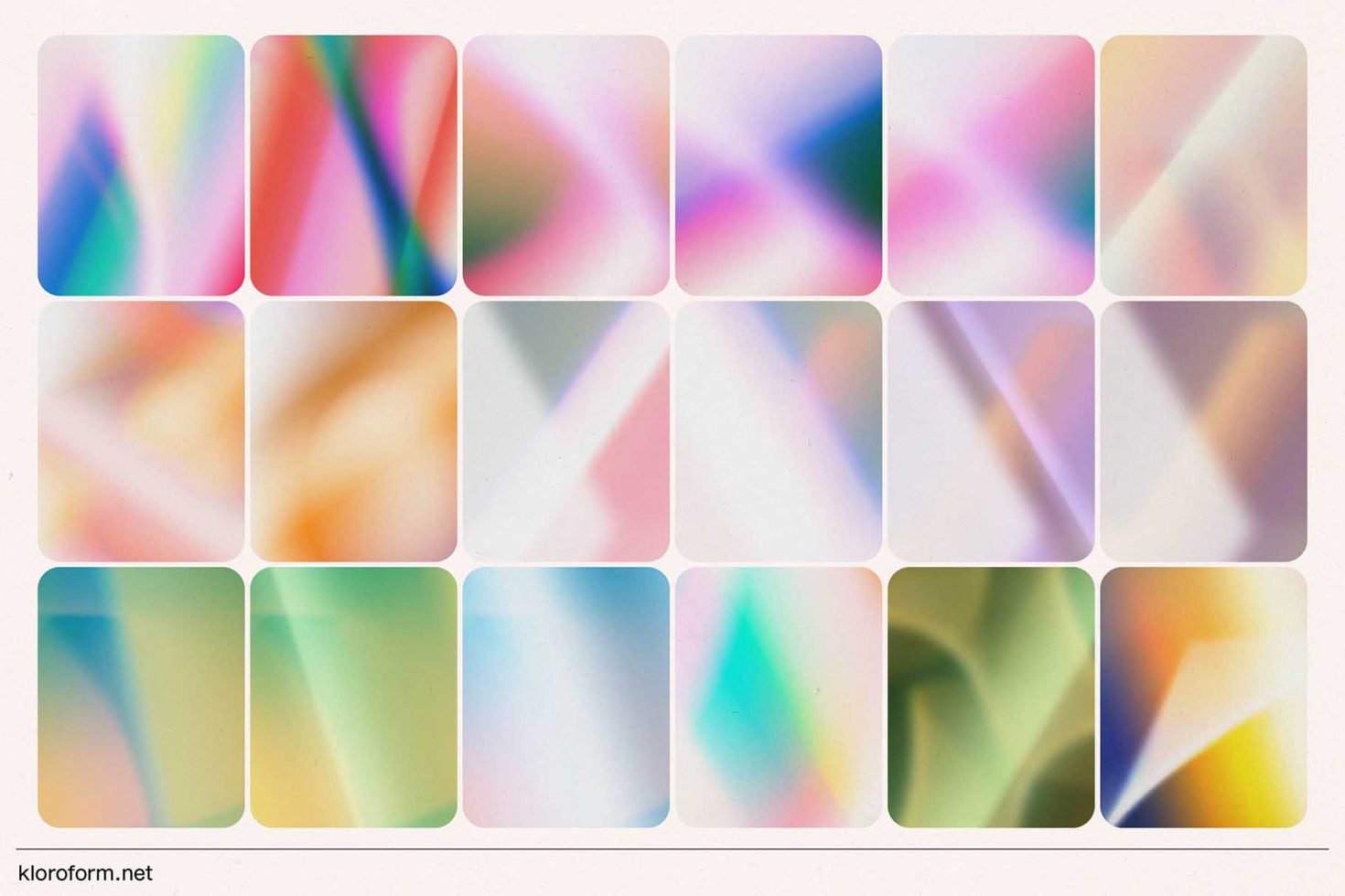 Abstract blurred backgrounds set with pastel colors for graphic design projects, digital assets, creative templates, and designers' mockups.