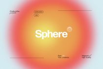 Sphere gradient background mockup with soft peachy orange tones, minimal design elements