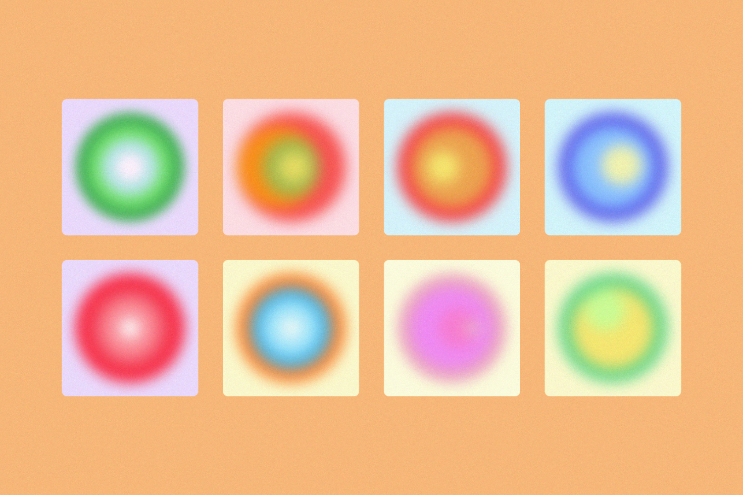 Abstract gradient circles collection in vibrant colors set of 8 square designs digital assets for designers background elements graphics marketplace resource