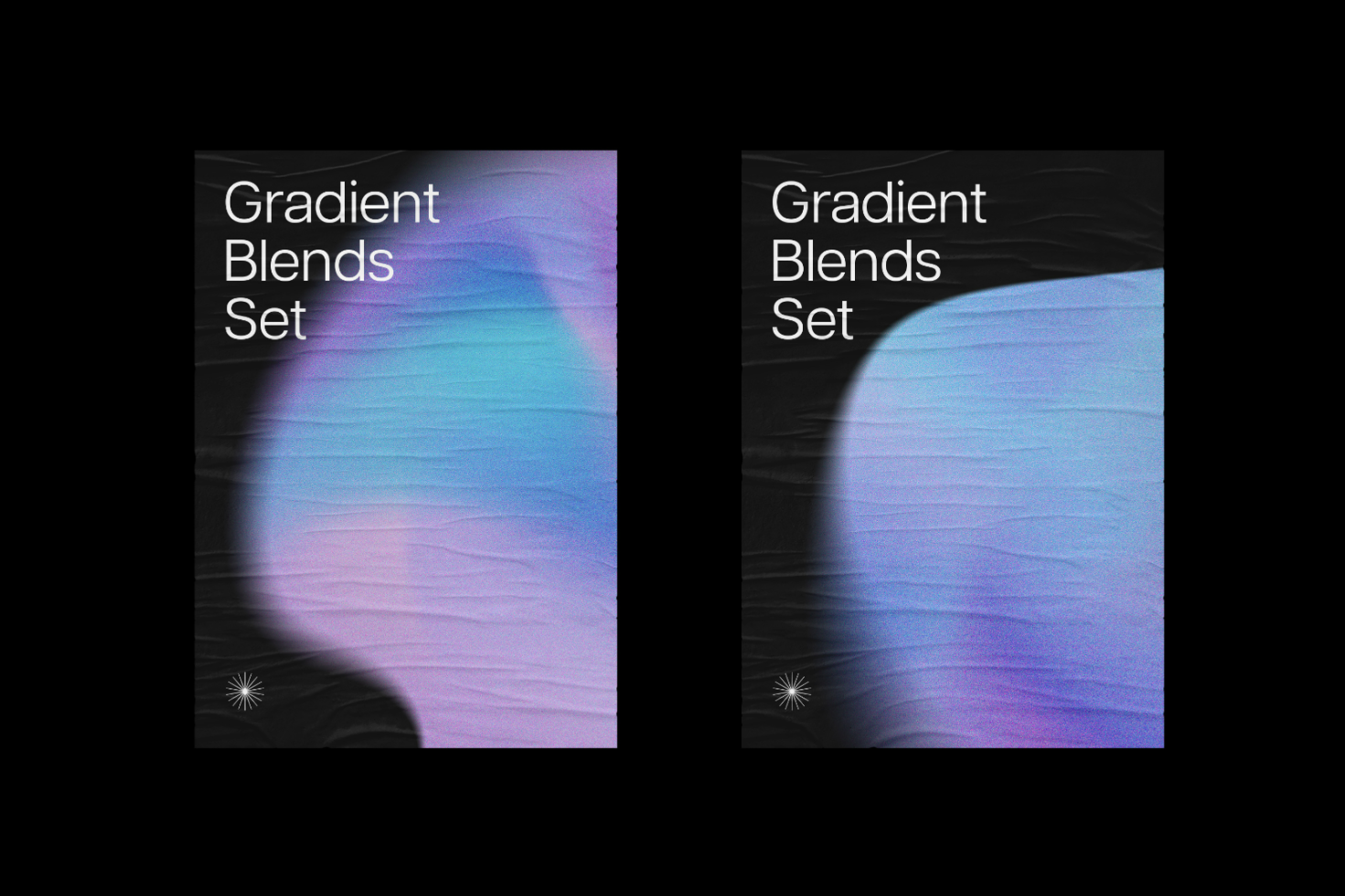 Gradient Blends Set featuring abstract, fluid colors on a textured background. Ideal for designers seeking vibrant, modern graphics for digital projects.