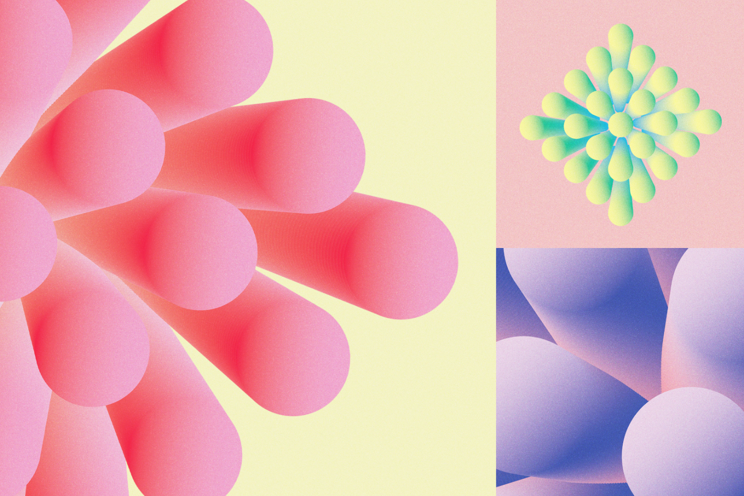 Abstract 3D geometric shapes gradient background. Perfect for digital asset designers seeking vibrant, modern graphics. Ideal for mockups, templates, or branding.