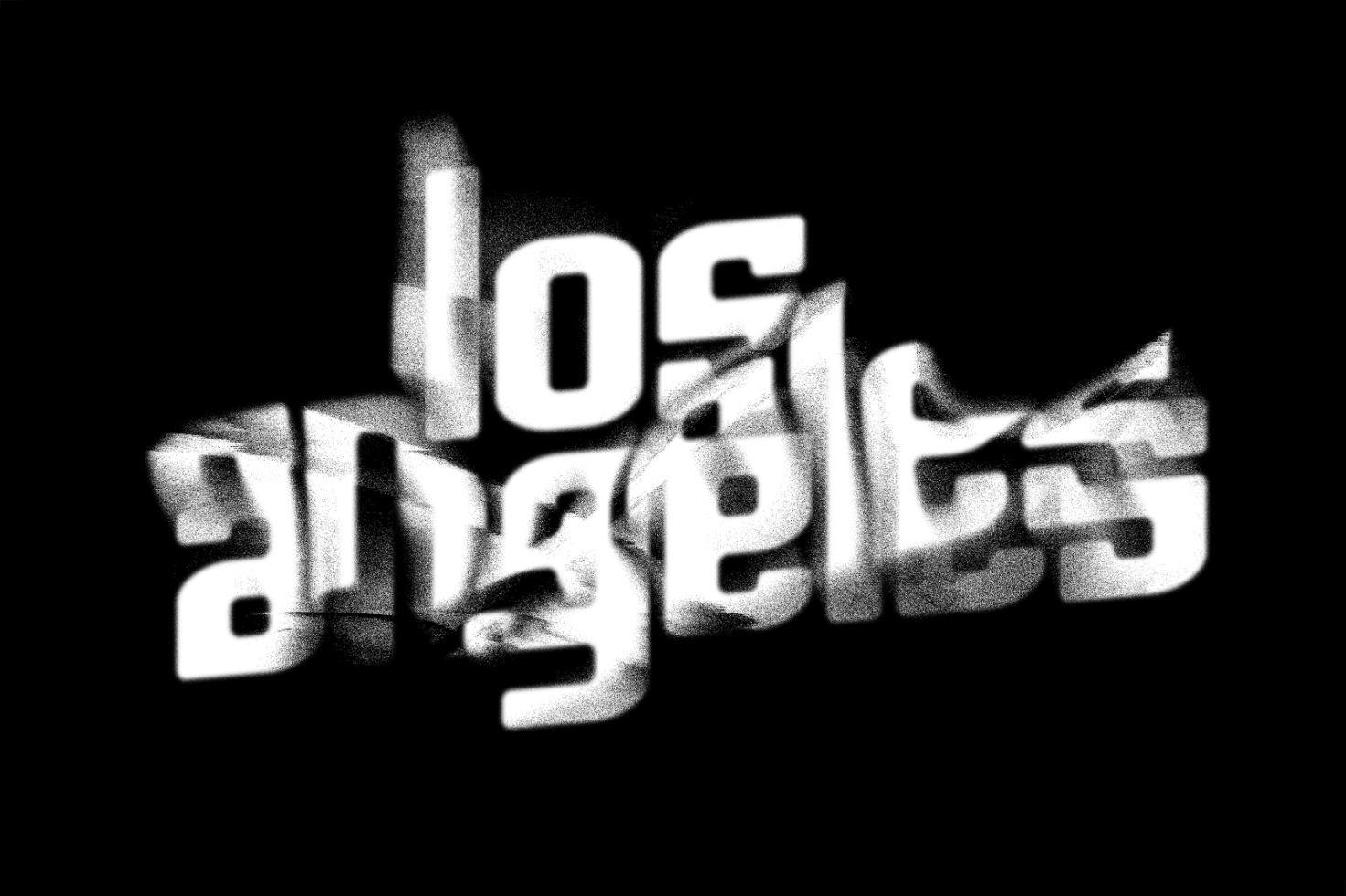 Abstract Los Angeles text graphic with motion blur black background digital asset for designers fonts graphics templates mockups urban aesthetic SEO optimized