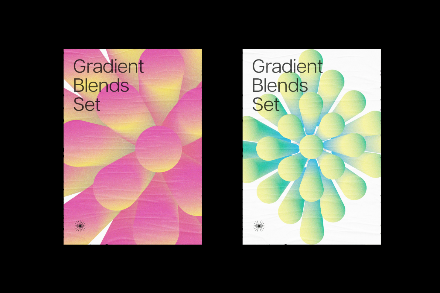 Gradient Blends Set digital graphics for designers synthetic floral patterns vibrant colors graphic design elements perfect for branding templates and mockups.