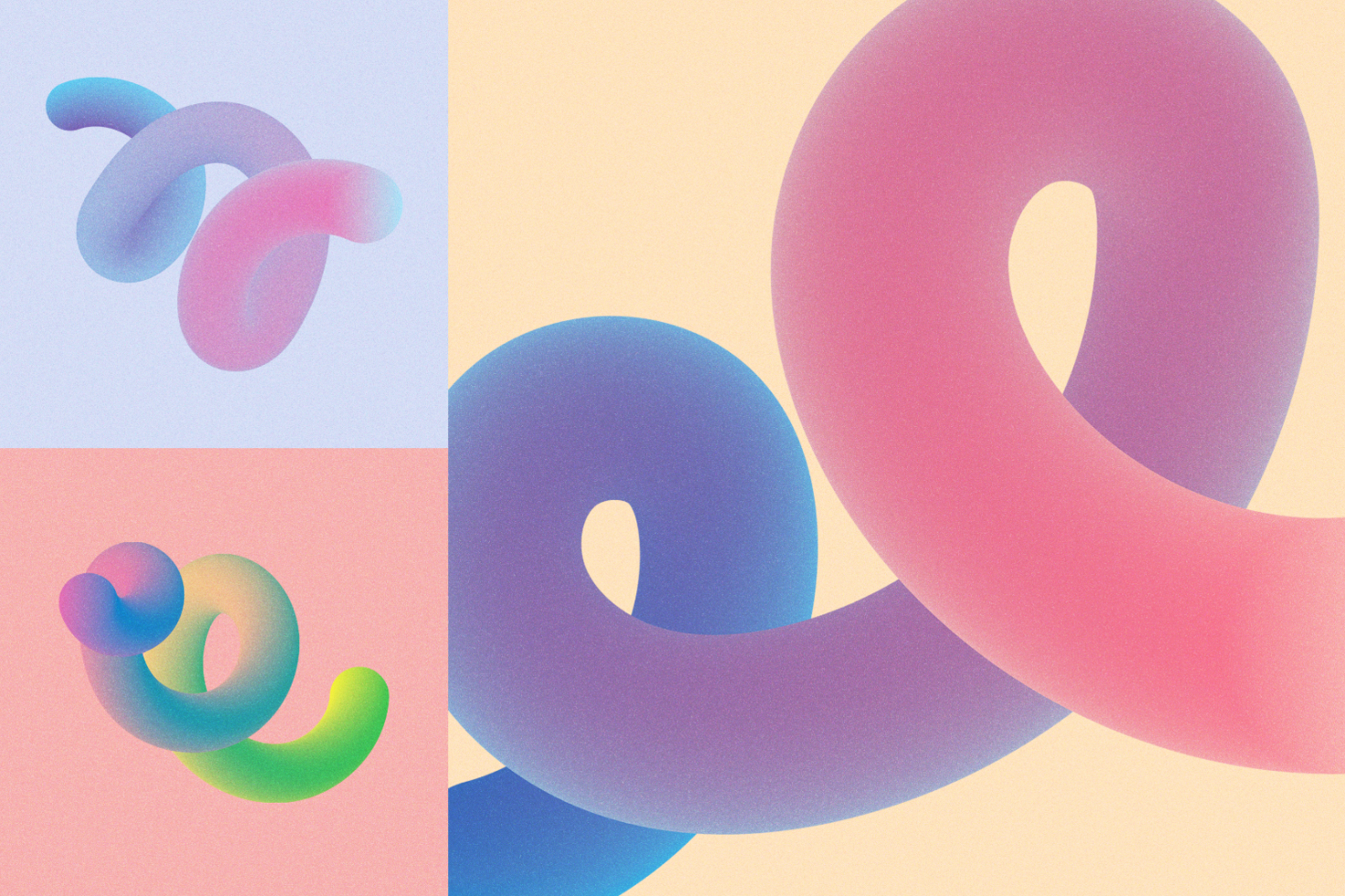 Gradient abstract shapes with soft colors, suitable for graphic designers. Perfect for design templates, digital graphics, and creative mockups. Vibrant and modern.