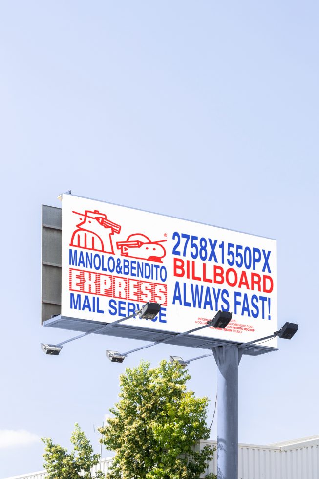 Realistic outdoor billboard mockup for designers featuring a 2758x1550 pixel size. Ideal for showcasing advertising designs and promotional graphics.