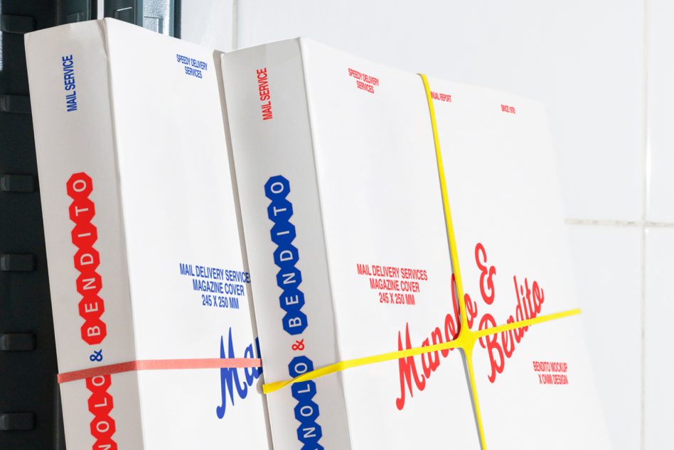Mockup showing three stacked envelopes with postal service branding. Ideal for designers focusing on graphic design, branding, and print mockup templates.