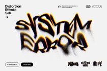 Glitchy bold text with chromatic aberration, yellow, blue, red fringing on black letters