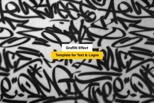 Graffiti effect template for designers ideal for creating street art-inspired text and logos. Perfect for mockups, graphics, and templates on digital asset marketplaces.