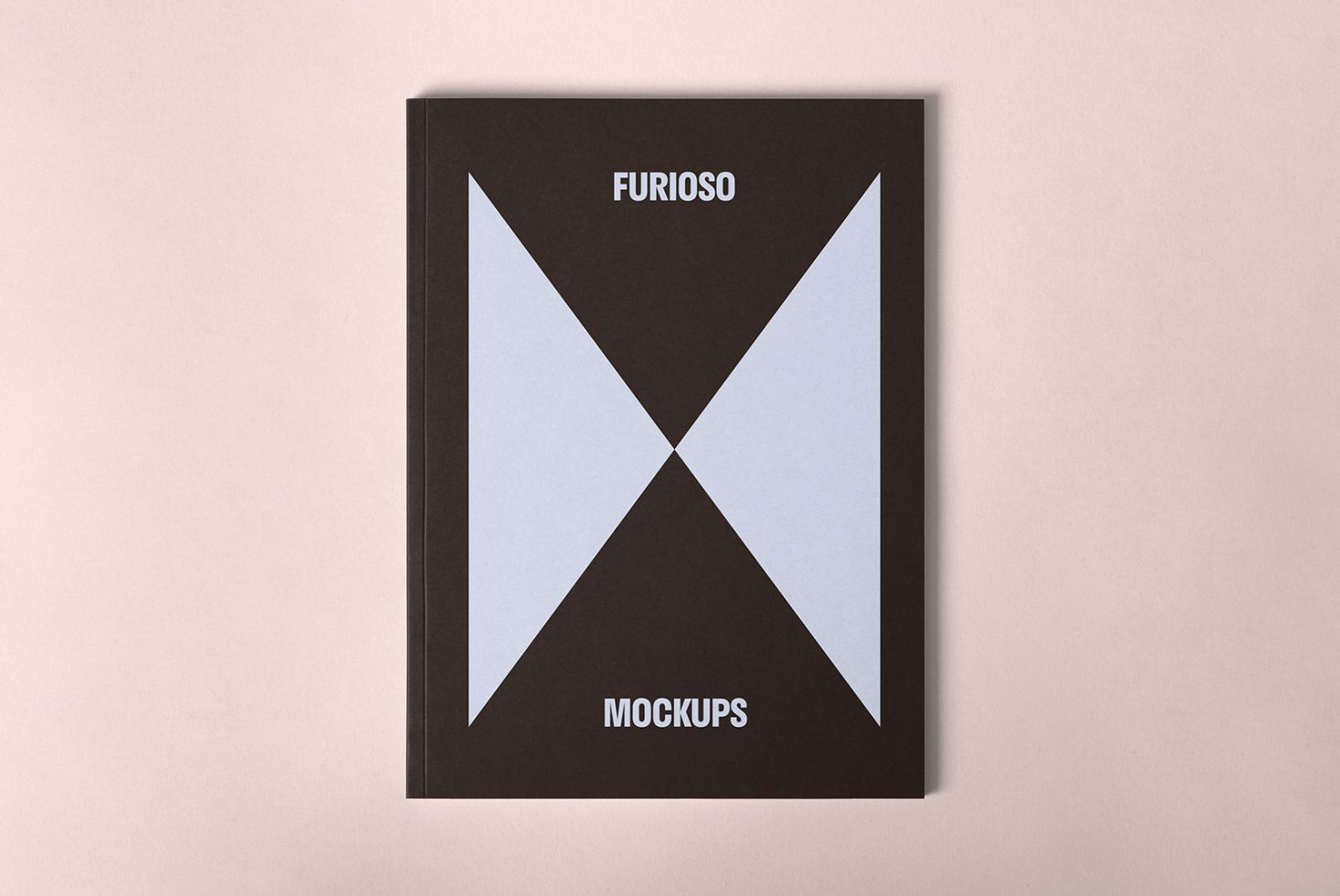 A book cover with a modern geometric design displaying the text Furioso and Mockups. Ideal template for designers looking for mockup resources and graphic inspiration.