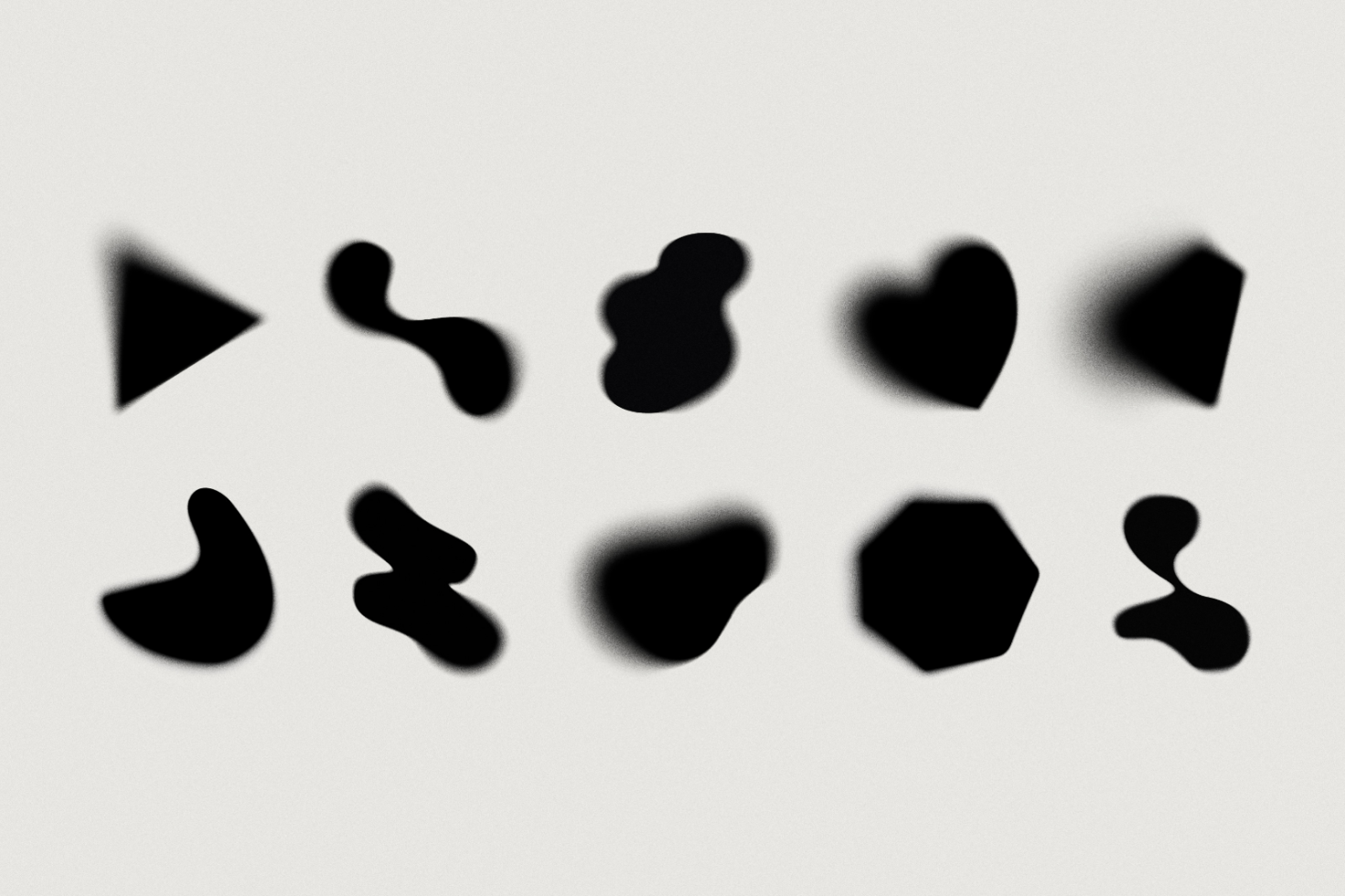 Abstract vector shapes in black on white background ideal for designers. Great asset for graphics, templates, mockups in digital design projects.