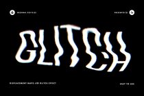 Wavy glitch text effect with chromatic aberration on black background