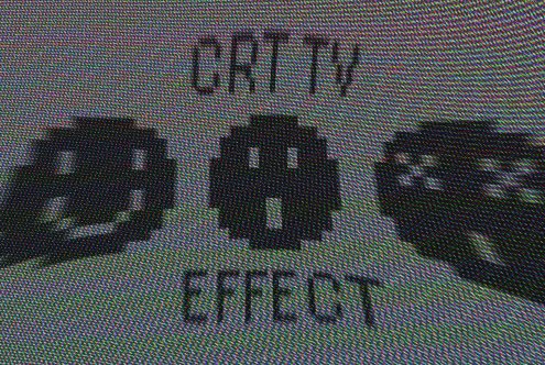 CRT TV effect design template showcasing pixelated smiley faces for digital assets. Ideal for mockups and graphics to enhance retro aesthetic projects.