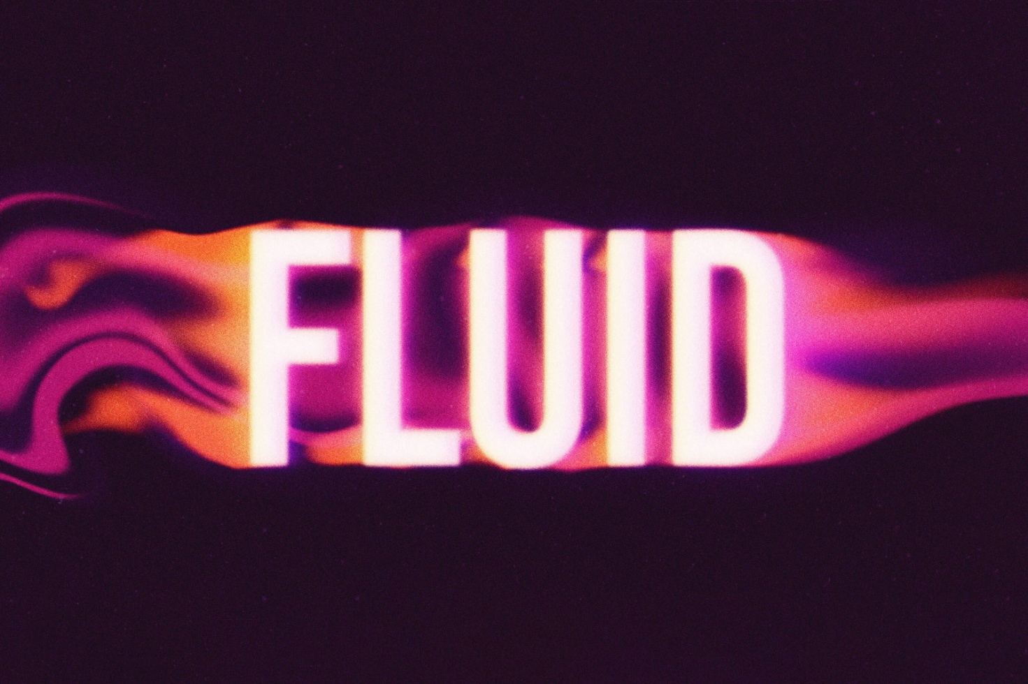 Vibrant fluid typography design with neon pink and purple hues ideal for digital asset marketplaces. Suitable for mockups templates and creative graphics.