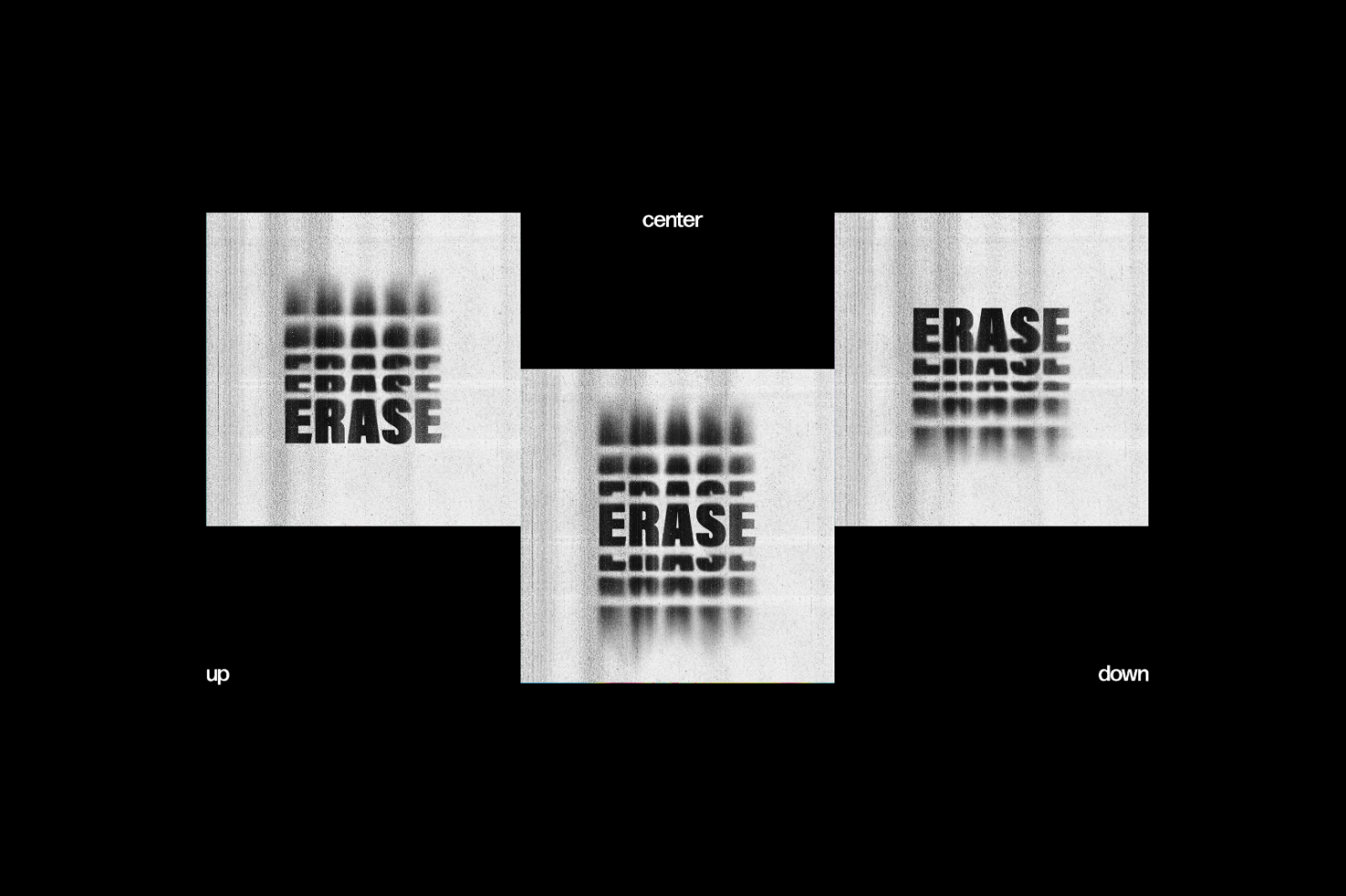 Abstract design template featuring the word erase repeatedly blurred. Ideal for designers seeking unique graphics for posters, flyers, and artistic projects