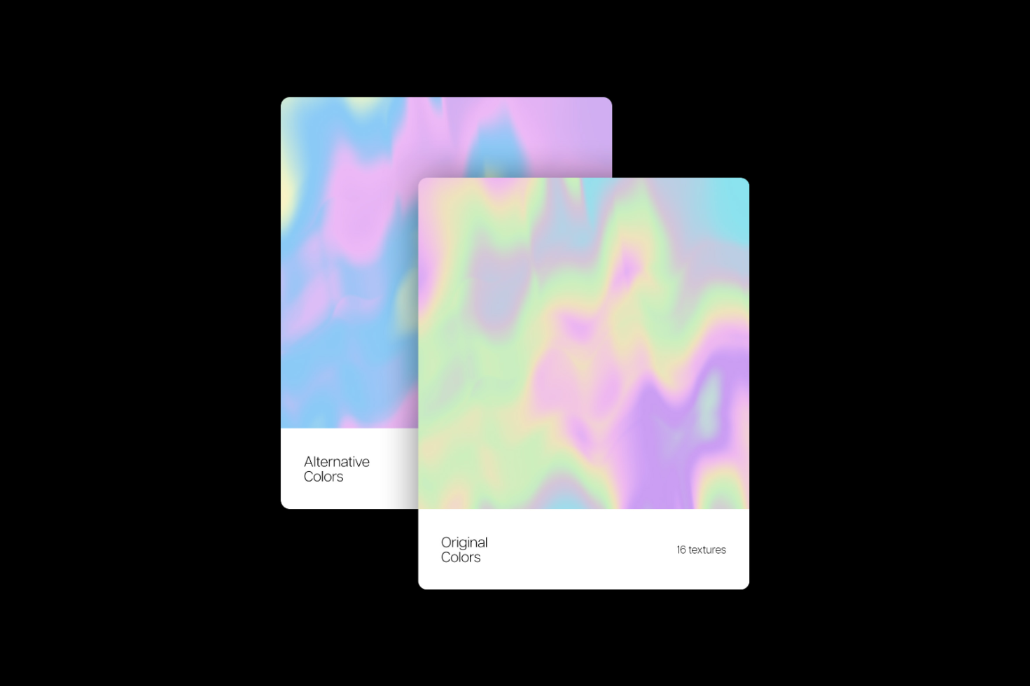 Holographic texture set for designers featuring violet, purple, and pastel hues. Ideal for graphic design, templates, and digital assets. 16 textures included.