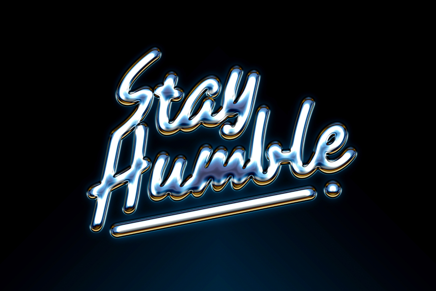 Stay Humble handwritten neon light text effect, perfect for graphic design assets, typography projects, digital marketing, and branding templates.