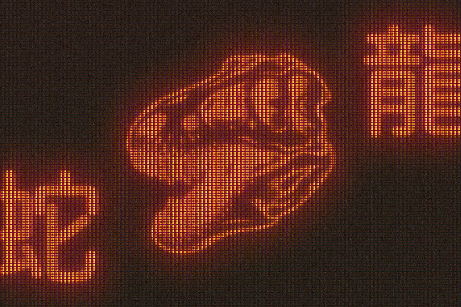 Digital LED display showing red Chinese characters and a stylized dragon graphic. Ideal for designers seeking digital assets, graphics, and templates.