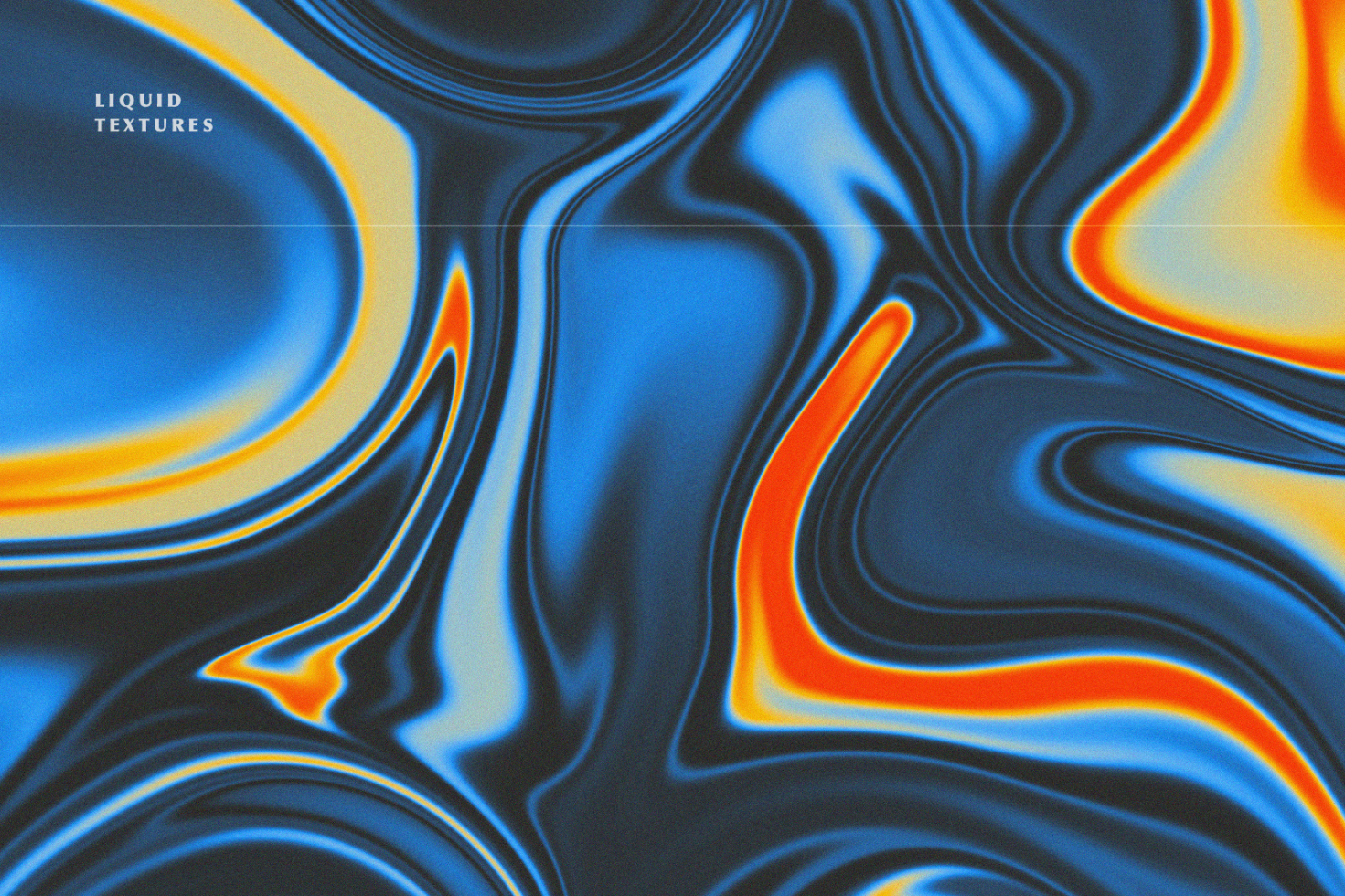 Abstract liquid textures design in vibrant blue, orange and yellow hues suitable for digital assets. Perfect for designers. Keywords: Mockups Graphics Templates.