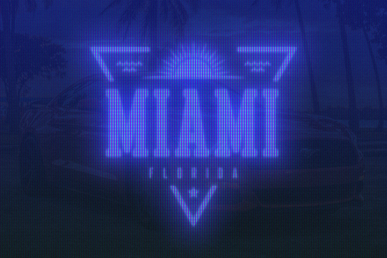 Neon Miami Florida logo with palm trees in background. Graphic design asset for mockups, templates and digital art. SEO keywords: neon, Miami, logo, graphic design, templates.