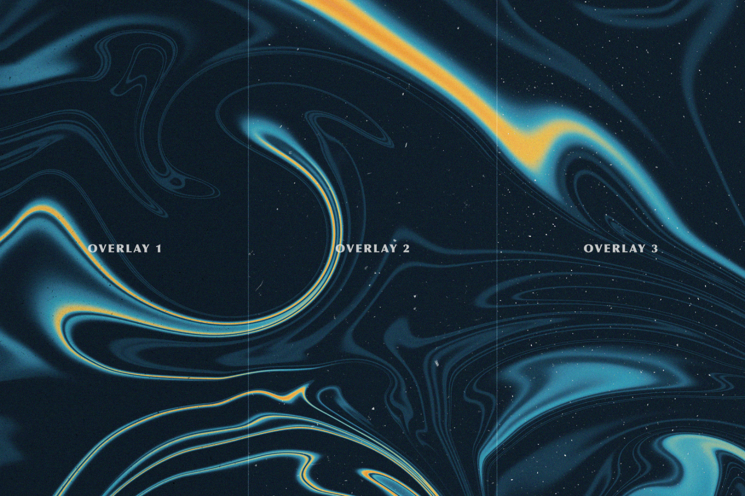 Abstract digital overlays set with swirling patterns in dark blue and gold colors. Use for graphic design backgrounds and templates.