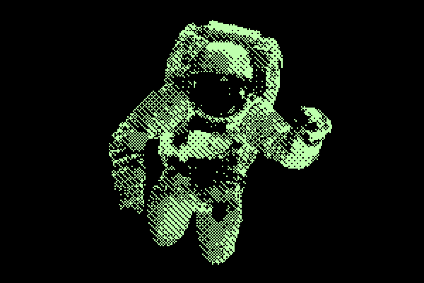 Pixel art astronaut graphic on black background for digital designers ideal for sci-fi themed projects graphics retro designs space illustrations SEO friendly