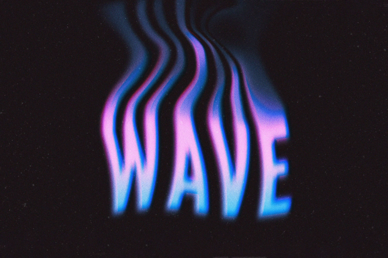 Neon wave text effect in blue and pink on a black background psychedelic style font suitable for digital designers graphics assets templates mockups fonts