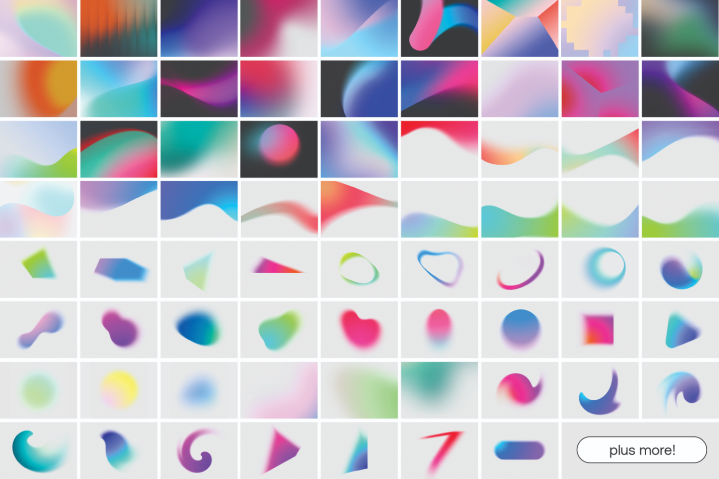 Abstract gradient backgrounds pack digital assets for designers energetic vibrant colors suitable for mockups templates graphics create striking visuals