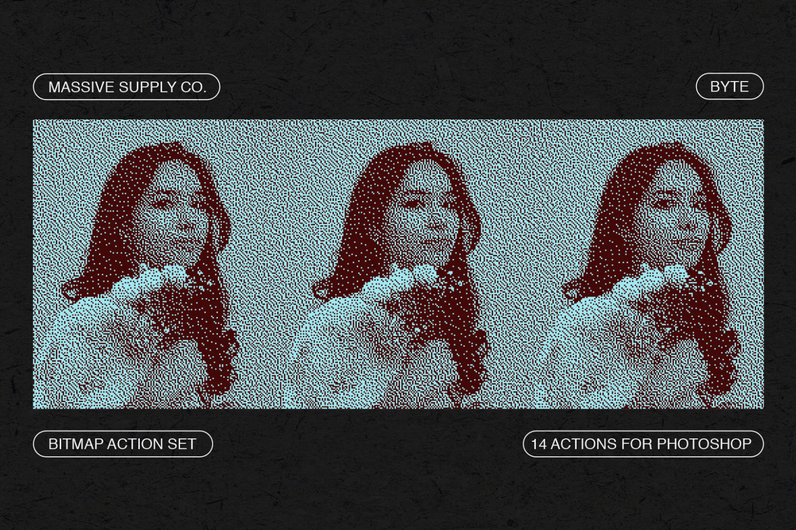 Family Bitmap BYTE – Bitmap Actions for Photoshop, Photoshop Effect Graphic | Supply ...