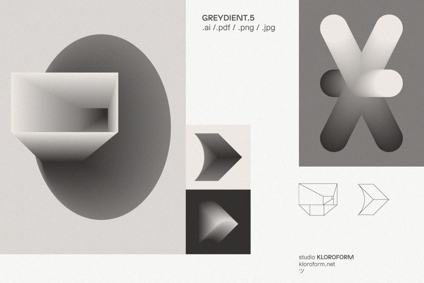 Abstract geometric shapes design template GREYDIENT.5 includes .ai .pdf .png .jpg formats suitable for mockups presentations and graphic design projects