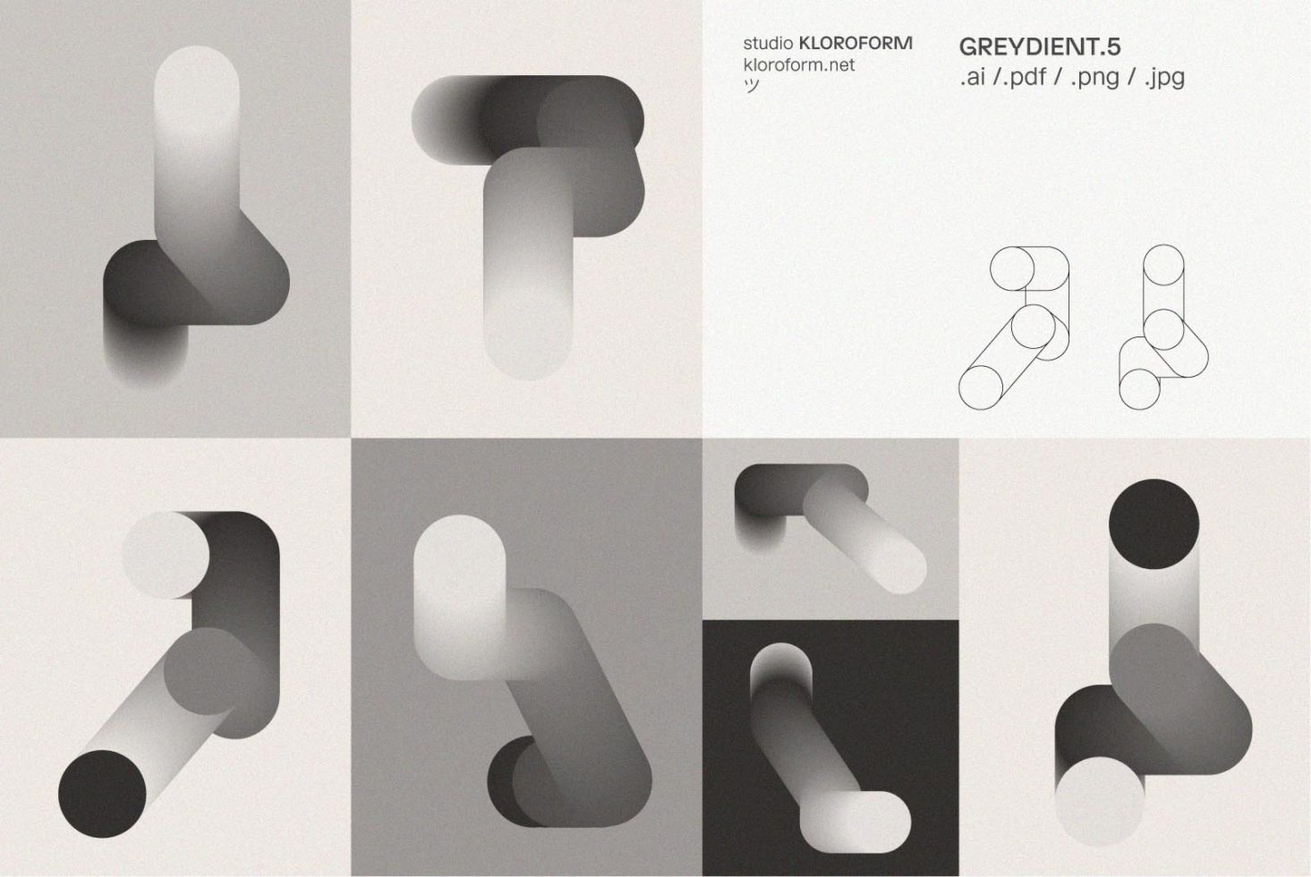 Modern abstract geometric shapes set in gray and white tones perfect for graphic design projects vector formats available .ai .pdf .png .jpg