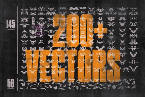 200+ vectors pack featuring symmetrical and asymmetrical designs in SVG and PNG. Perfect for designers in need of unique graphics and templates.