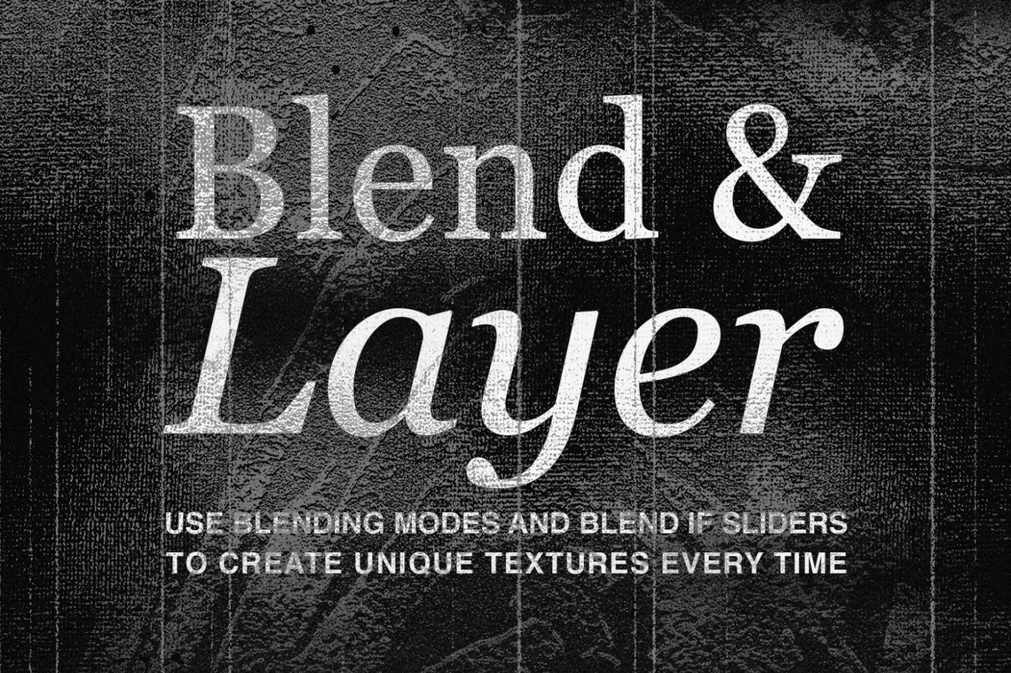 Grunge black texture background with text Blend Layer. Use blending modes and blend if sliders to create unique textures. Perfect for digital design projects.