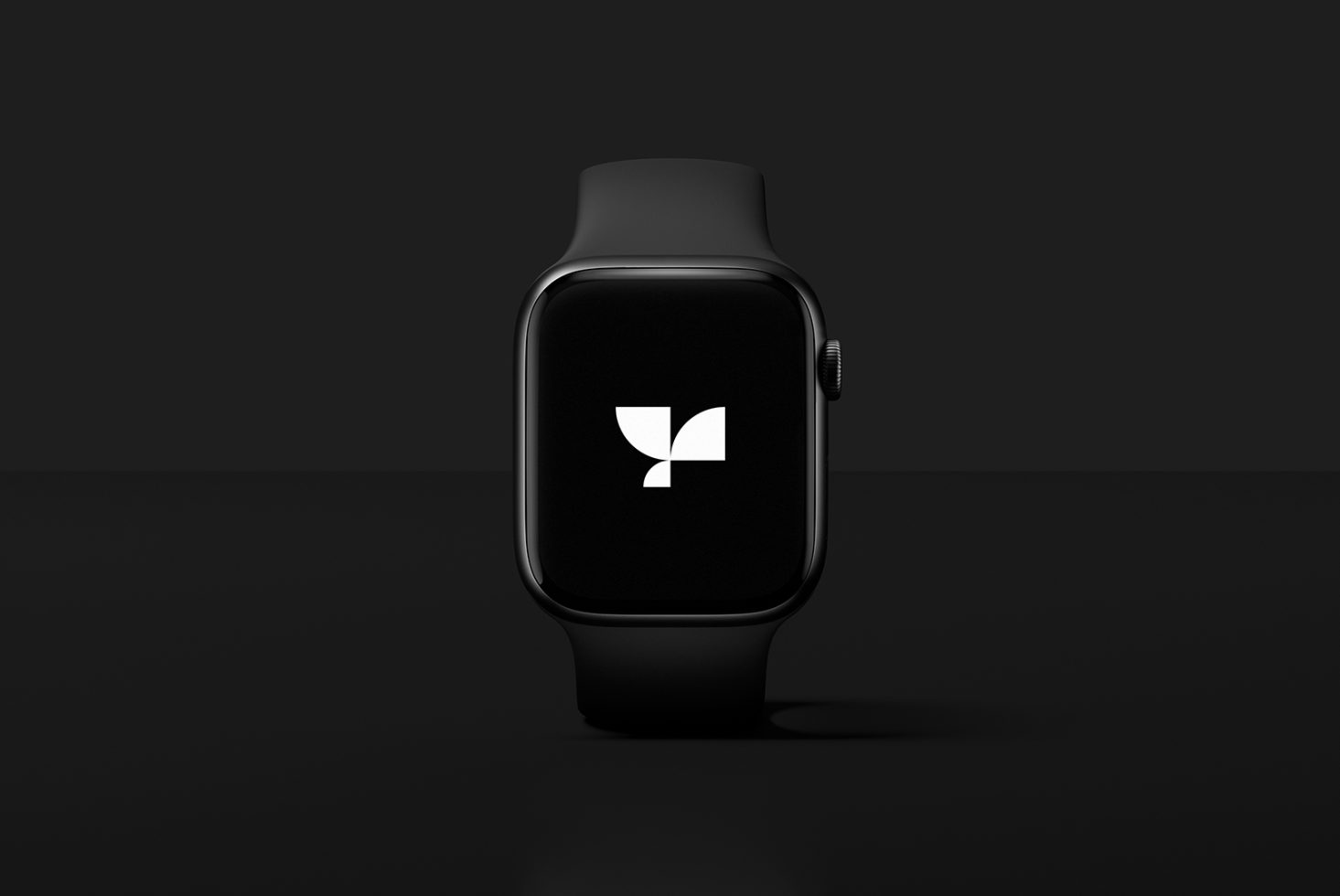 Black smartwatch mockup with sleek design for showcasing graphics on digital marketplaces. Ideal asset for designers in technology graphics and UI mockups.