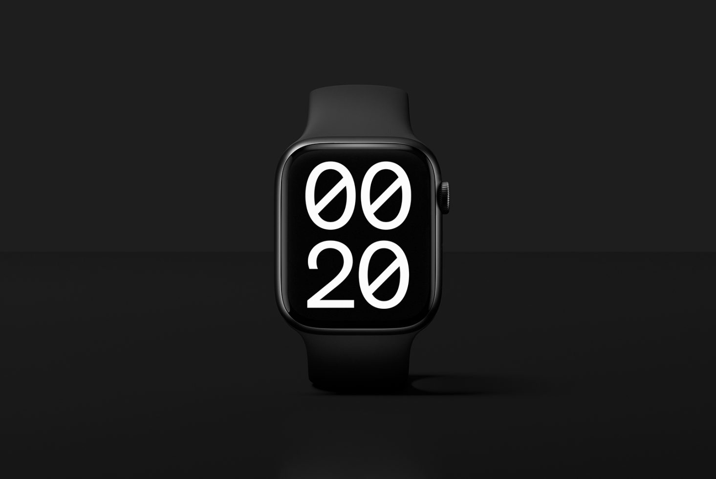 Smart watch mockup for digital design asset. High resolution black background. Suitable for app design showcase. Ideal for UI UX presentations.