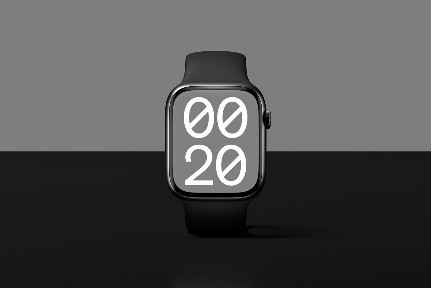 Smartwatch mockup with sleek design and minimalist clock display for digital asset marketplace. Ideal for designers seeking high-quality product presentations.