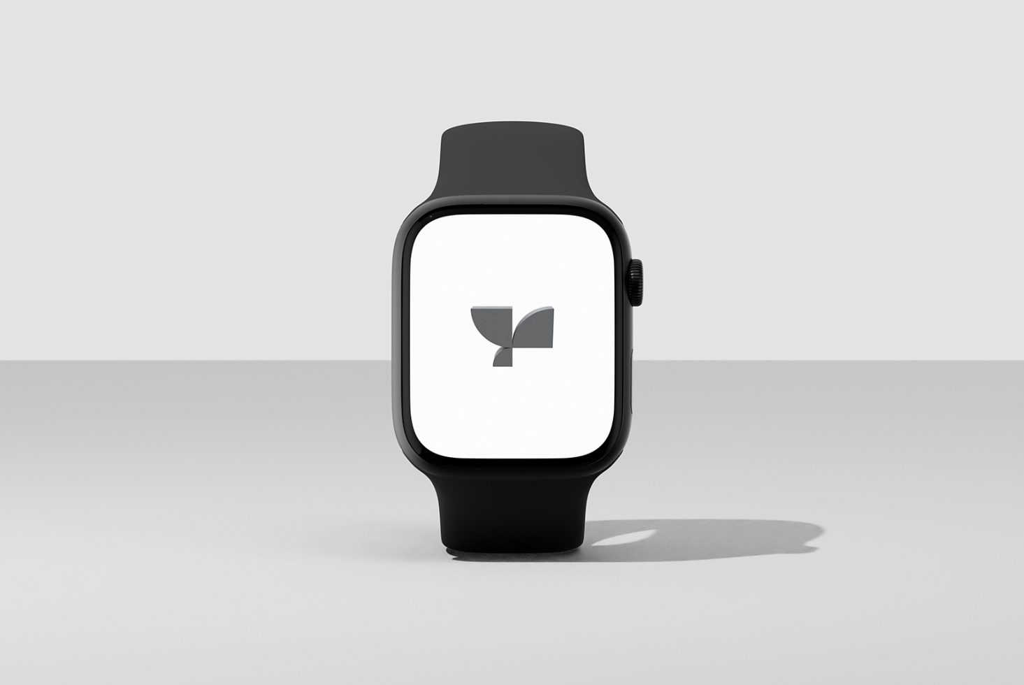 Smartwatch mockup with a blank screen for designers to showcase app interfaces and graphics in sleek, high-quality presentation. Keywords: Mockup, Graphics.