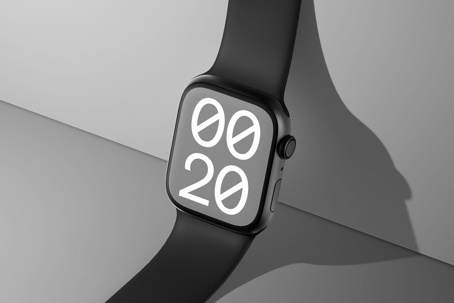 High-quality smartwatch mockup featuring a sleek design with a black band and a modern digital display ideal for designers creating product presentations and templates