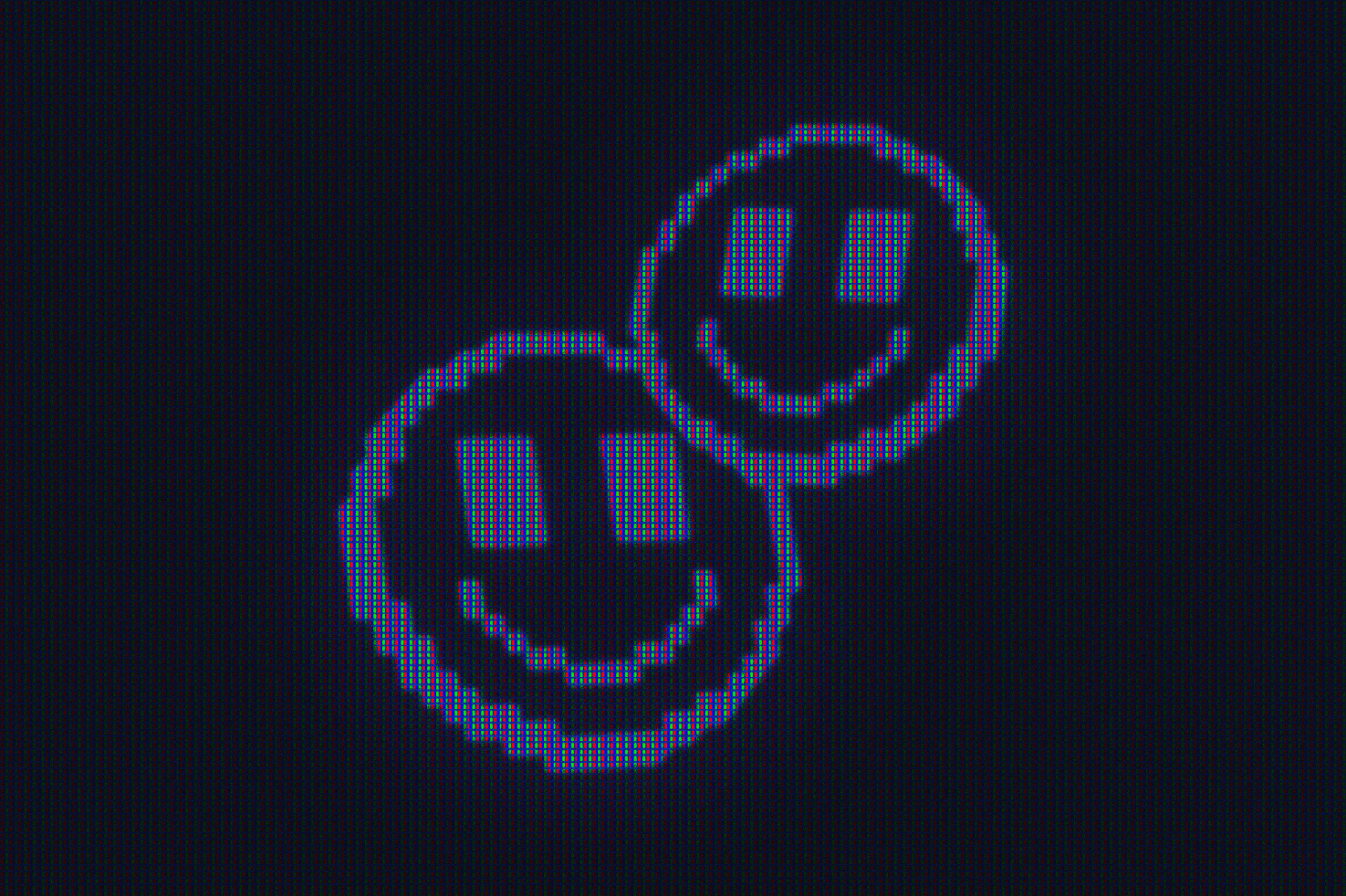 Pixelated smiling faces graphic on dark background perfect for adding a retro touch to designs suitable for use in templates, graphics, mockups, or digital art.