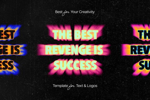 Neon text template reading The Best Revenge Is Success suitable for text and logos Ideal for designers in Graphics Templates from digital assets Marketplace