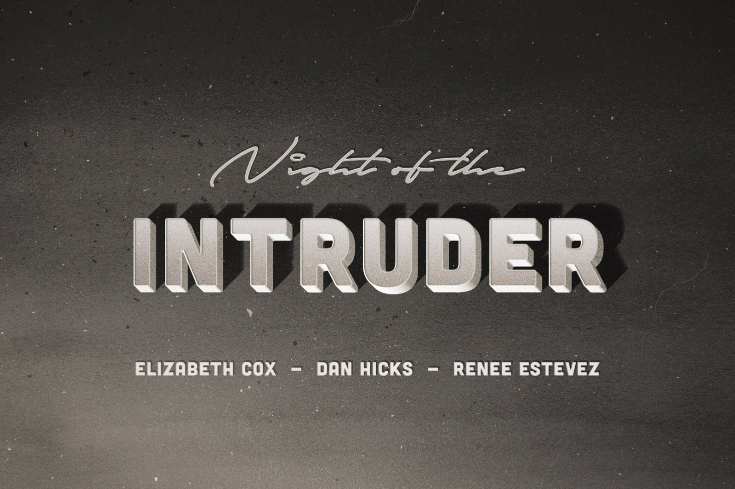 Movie poster mockup with the title Night of the Intruder in bold font and actors names below. Suitable for designers, templates, graphics, and mockups.