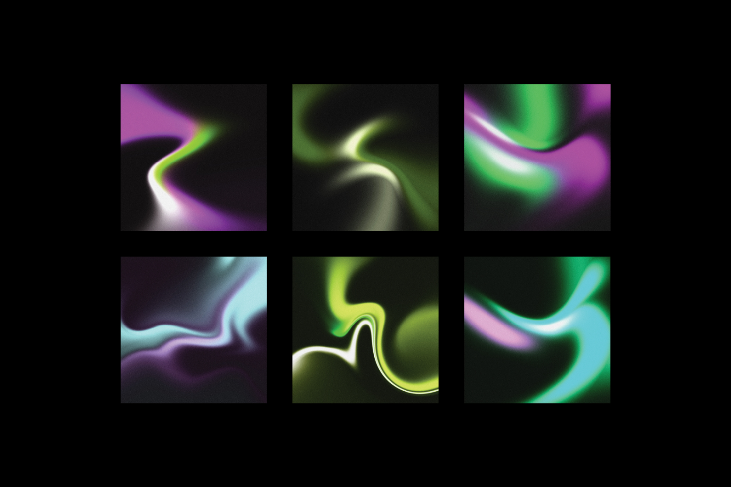 Abstract liquid gradient backgrounds set in green and purple colors suitable for graphic design projects templates digital assets marketplace designers mockups