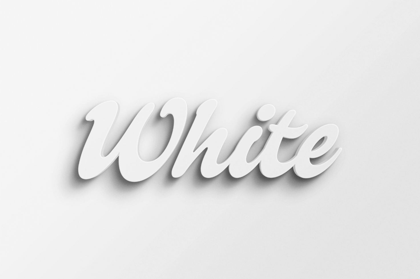 White 3D text mockup on a soft gradient background perfect for designers creating logos or branding graphics digital assets typography.