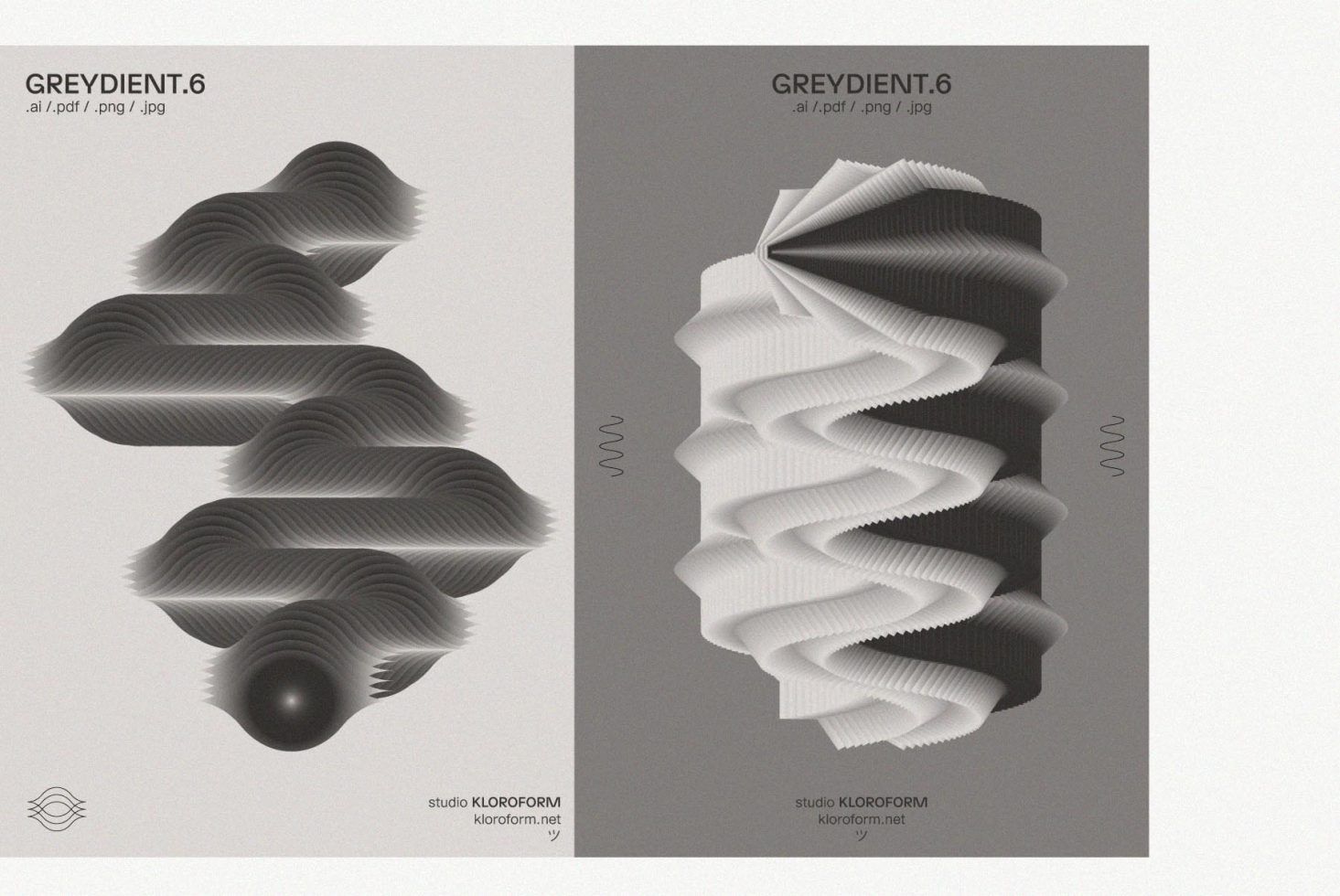 Abstract geometric graphic design templates in grayscale with layered wave patterns. Ideal for designers, mockups, visuals, and digital art projects.