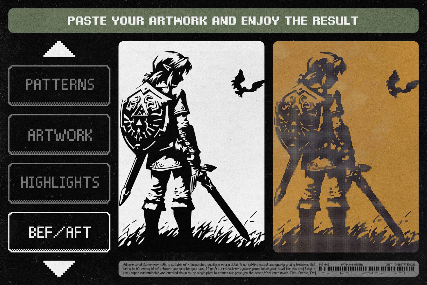 Vintage mockup for designers featuring a comparison overlay of artwork transformation in two styles ideal for presenting patterns artwork highlights portfolio templates