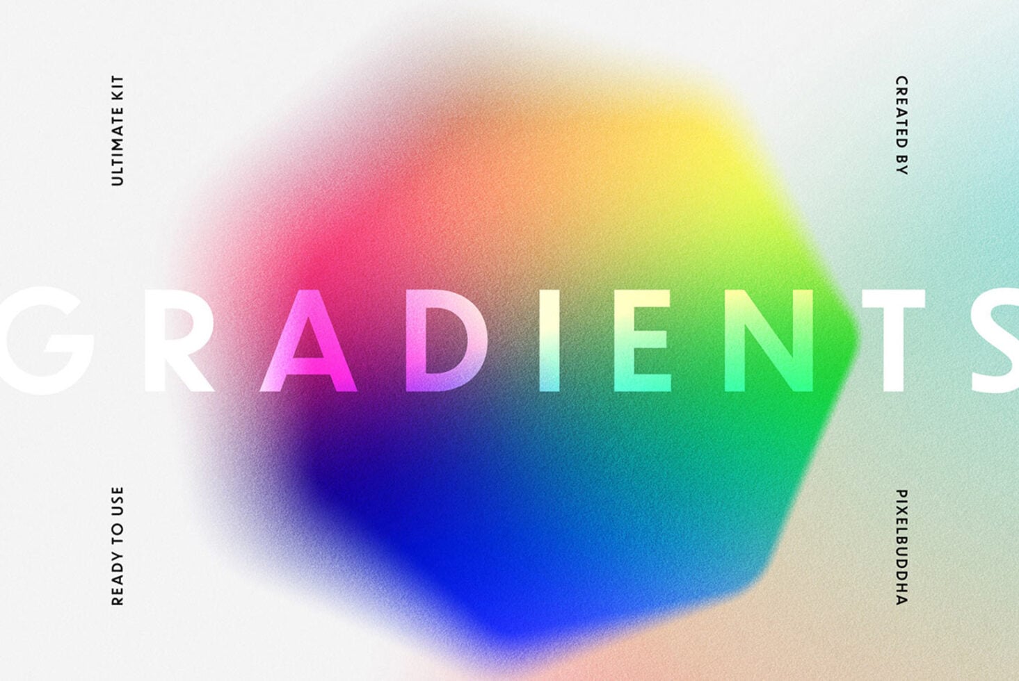 Vibrant gradient background with blurred color transitions from pink to yellow to green to blue