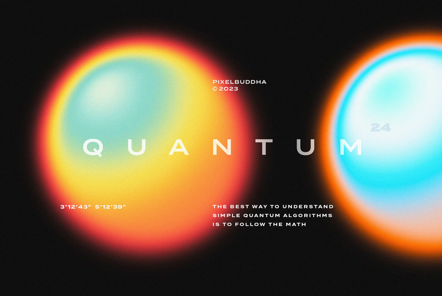 Colorful, abstract design featuring the word Quantum with vibrant gradients. Suitable for graphic designers seeking unique digital art assets or templates.