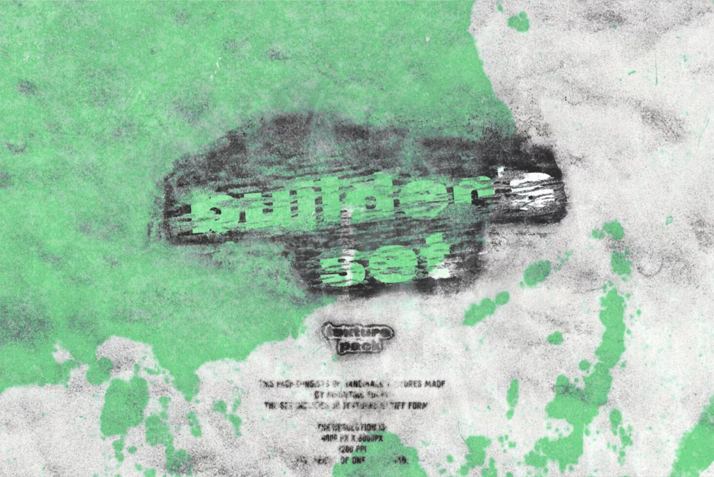 Grungy texture design with blurred text overlay in green and black tones Ideal for graphic designers exploring texture packs grunge effects digital assets