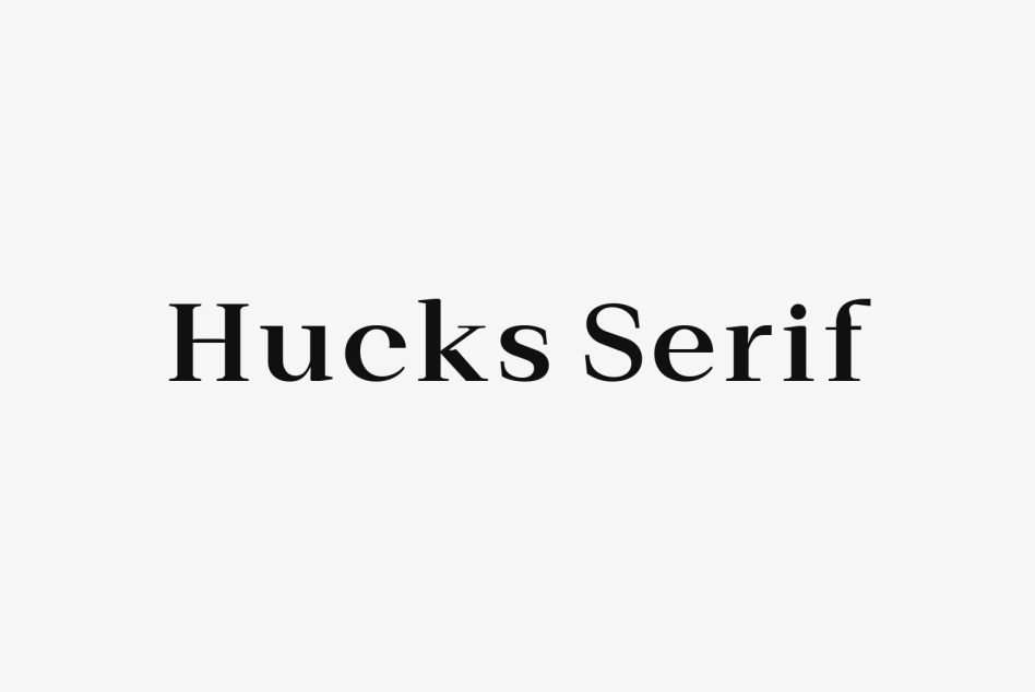 Classic serif font rendering Hucks Serif text